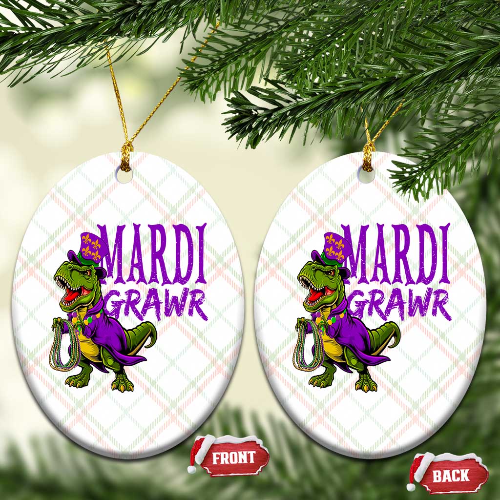 Dinosaur Mardi Gras Ceramic Ornament Funny Meme New Orleans Party Custume Beads - Wonder Print Shop