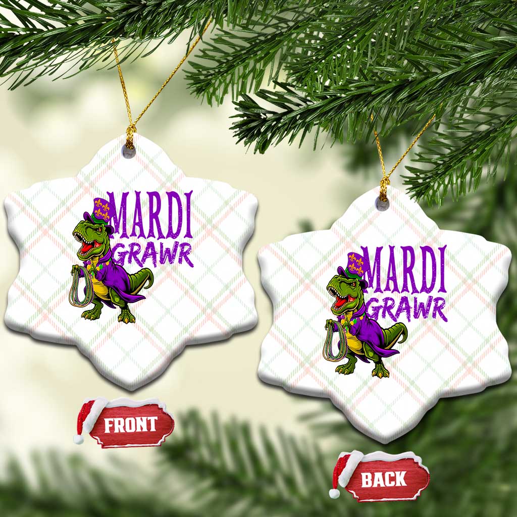 Dinosaur Mardi Gras Ceramic Ornament Funny Meme New Orleans Party Custume Beads - Wonder Print Shop