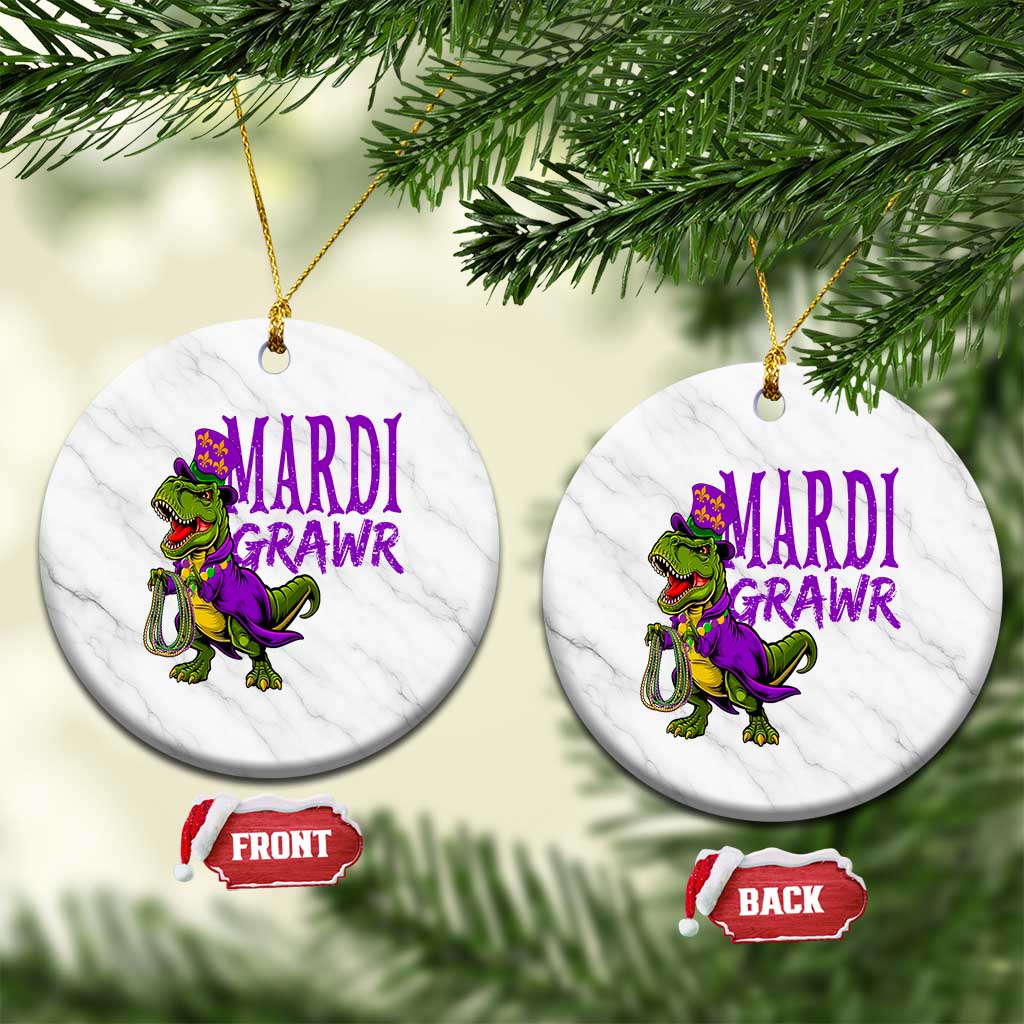 Dinosaur Mardi Gras Ceramic Ornament Funny Meme New Orleans Party Custume Beads - Wonder Print Shop