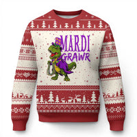 Dinosaur Mardi Gras Ugly Christmas Sweater Funny Meme New Orleans Party Custume Beads - Wonder Print Shop