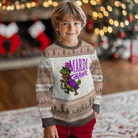 Dinosaur Mardi Gras Ugly Christmas Sweater Funny Meme New Orleans Party Custume Beads - Wonder Print Shop