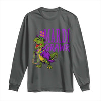 Dinosaur Mardi Gras Long Sleeve Shirt Funny Meme New Orleans Party Custume Beads - Wonder Print Shop
