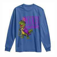 Dinosaur Mardi Gras Long Sleeve Shirt Funny Meme New Orleans Party Custume Beads - Wonder Print Shop