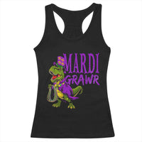 Dinosaur Mardi Gras Racerback Tank Top Funny Meme New Orleans Party Custume Beads - Wonder Print Shop