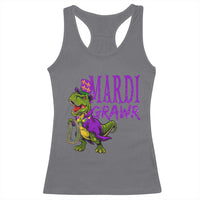 Dinosaur Mardi Gras Racerback Tank Top Funny Meme New Orleans Party Custume Beads - Wonder Print Shop
