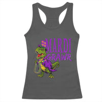 Dinosaur Mardi Gras Racerback Tank Top Funny Meme New Orleans Party Custume Beads - Wonder Print Shop