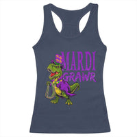 Dinosaur Mardi Gras Racerback Tank Top Funny Meme New Orleans Party Custume Beads - Wonder Print Shop