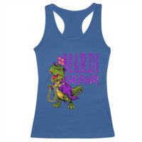 Dinosaur Mardi Gras Racerback Tank Top Funny Meme New Orleans Party Custume Beads - Wonder Print Shop
