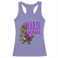 Dinosaur Mardi Gras Racerback Tank Top Funny Meme New Orleans Party Custume Beads - Wonder Print Shop