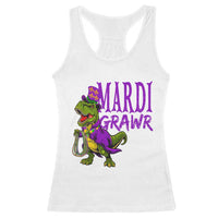 Dinosaur Mardi Gras Racerback Tank Top Funny Meme New Orleans Party Custume Beads - Wonder Print Shop