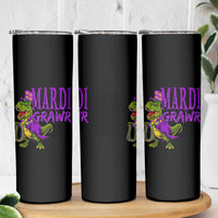 Dinosaur Mardi Gras Skinny Tumbler Funny Meme New Orleans Party Custume Beads - Wonder Print Shop