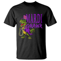 Dinosaur Mardi Gras T Shirt Funny Meme New Orleans Party Custume Beads - Wonder Print Shop