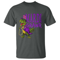 Dinosaur Mardi Gras T Shirt Funny Meme New Orleans Party Custume Beads - Wonder Print Shop