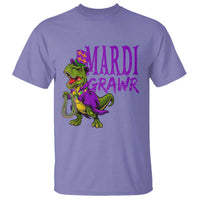 Dinosaur Mardi Gras T Shirt Funny Meme New Orleans Party Custume Beads - Wonder Print Shop