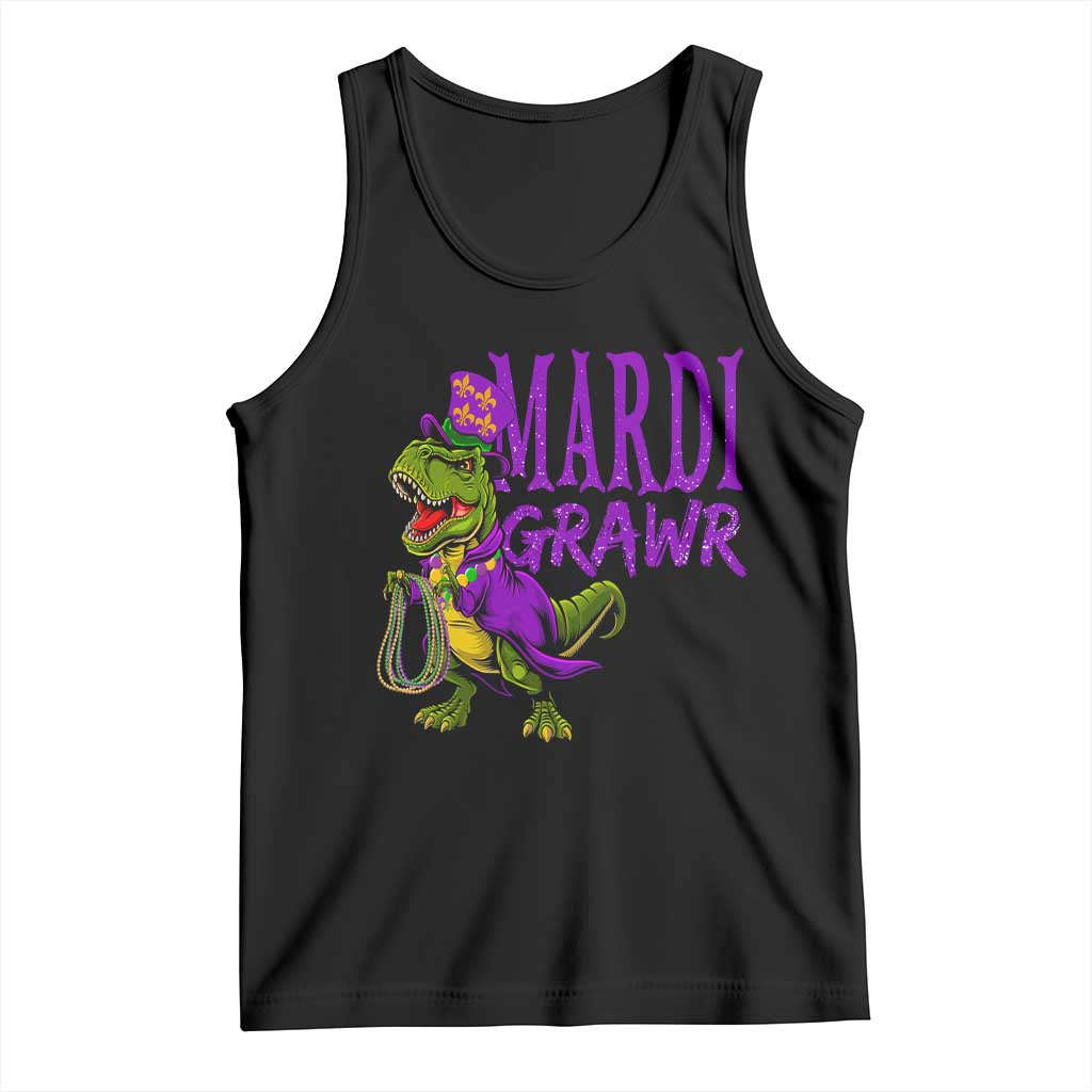 Dinosaur Mardi Gras Tank Top Funny Meme New Orleans Party Custume Beads - Wonder Print Shop