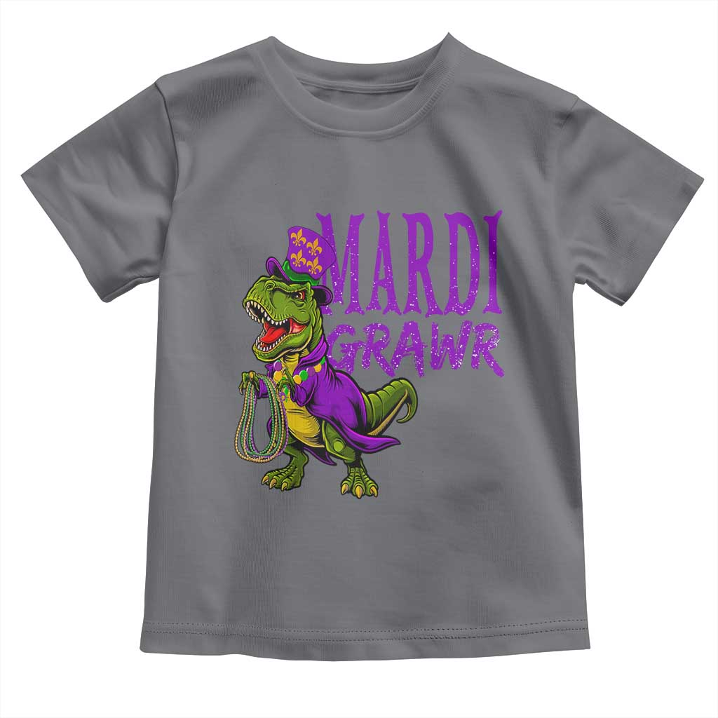 Dinosaur Mardi Gras Toddler T Shirt Funny Meme New Orleans Party Custume Beads - Wonder Print Shop