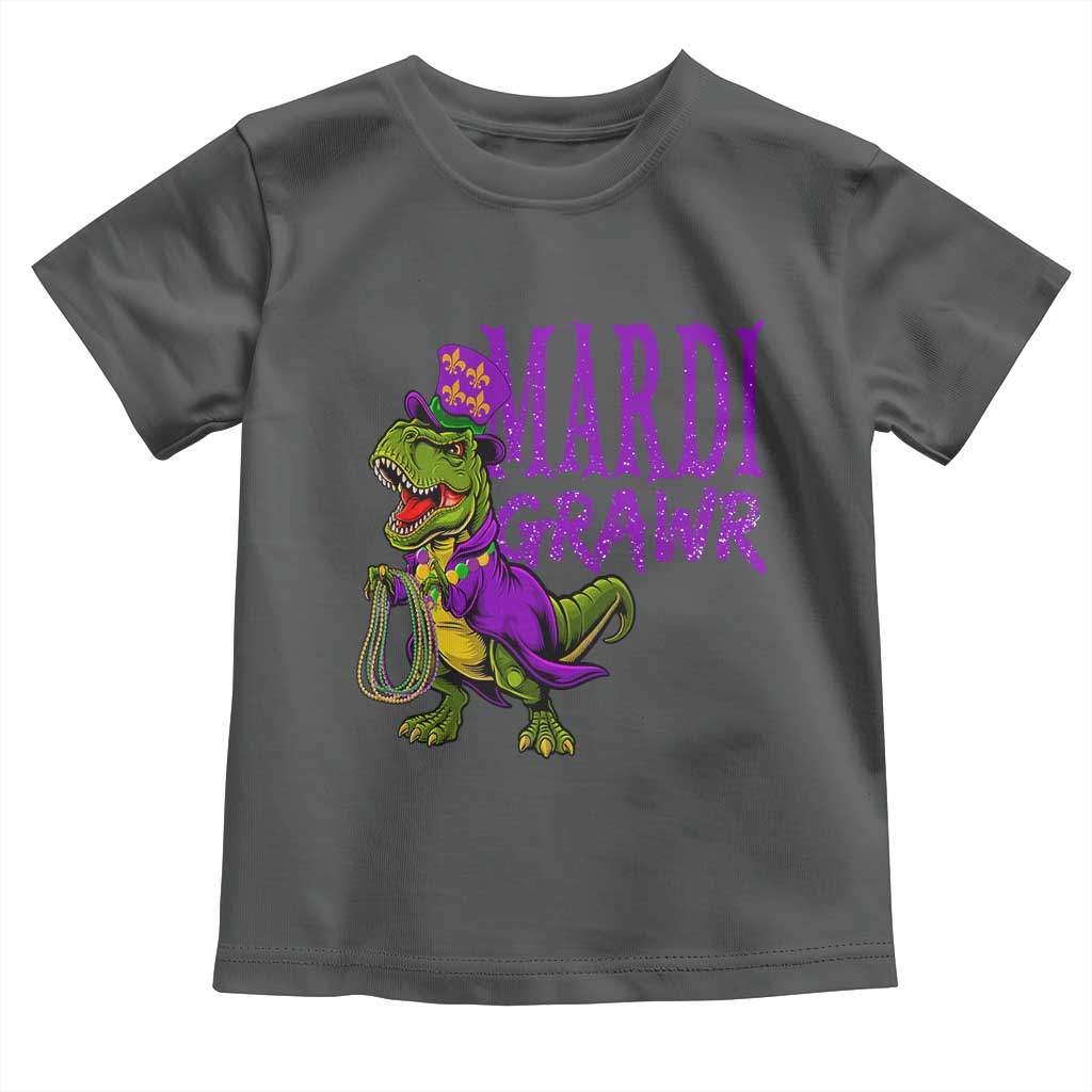 Dinosaur Mardi Gras Toddler T Shirt Funny Meme New Orleans Party Custume Beads - Wonder Print Shop