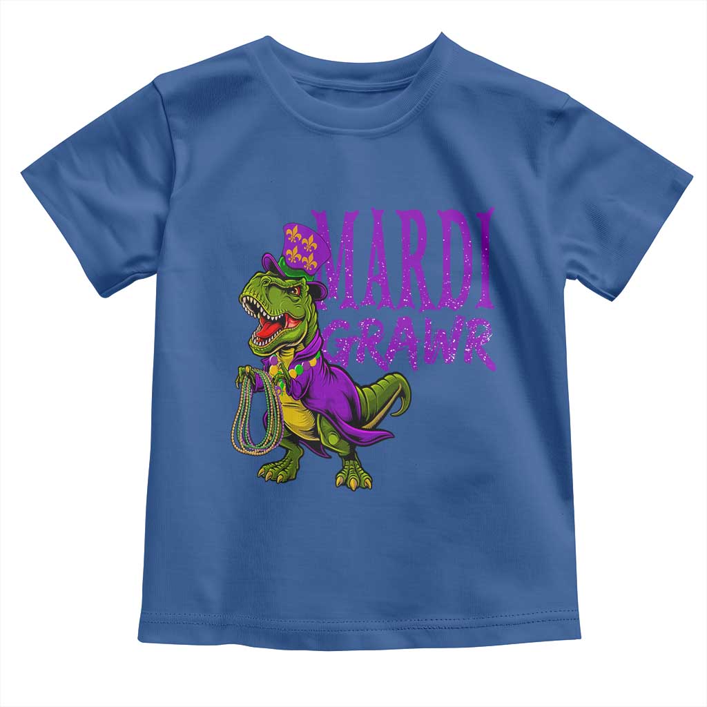 Dinosaur Mardi Gras Toddler T Shirt Funny Meme New Orleans Party Custume Beads - Wonder Print Shop