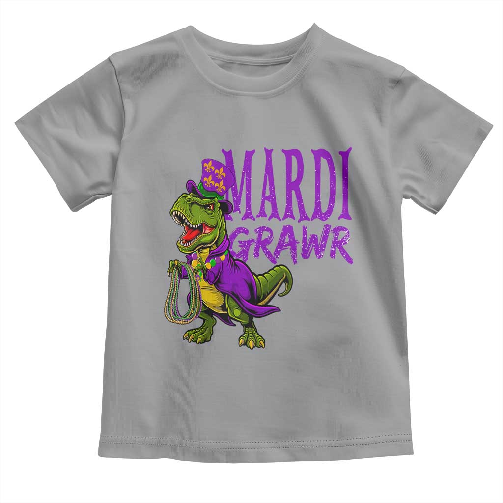 Dinosaur Mardi Gras Toddler T Shirt Funny Meme New Orleans Party Custume Beads - Wonder Print Shop