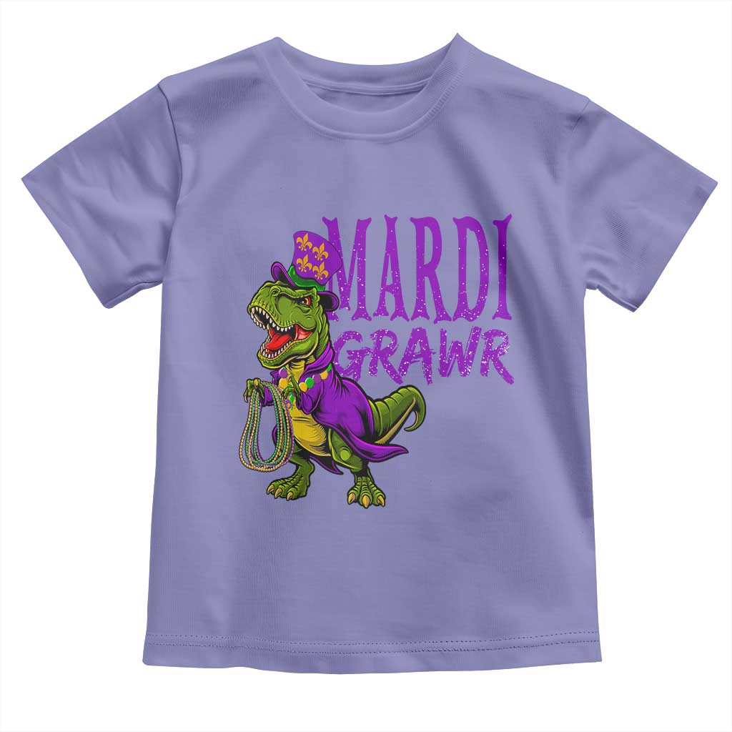 Dinosaur Mardi Gras Toddler T Shirt Funny Meme New Orleans Party Custume Beads - Wonder Print Shop