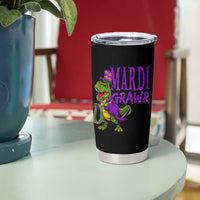 Dinosaur Mardi Gras Tumbler Cup Funny Meme New Orleans Party Custume Beads - Wonder Print Shop
