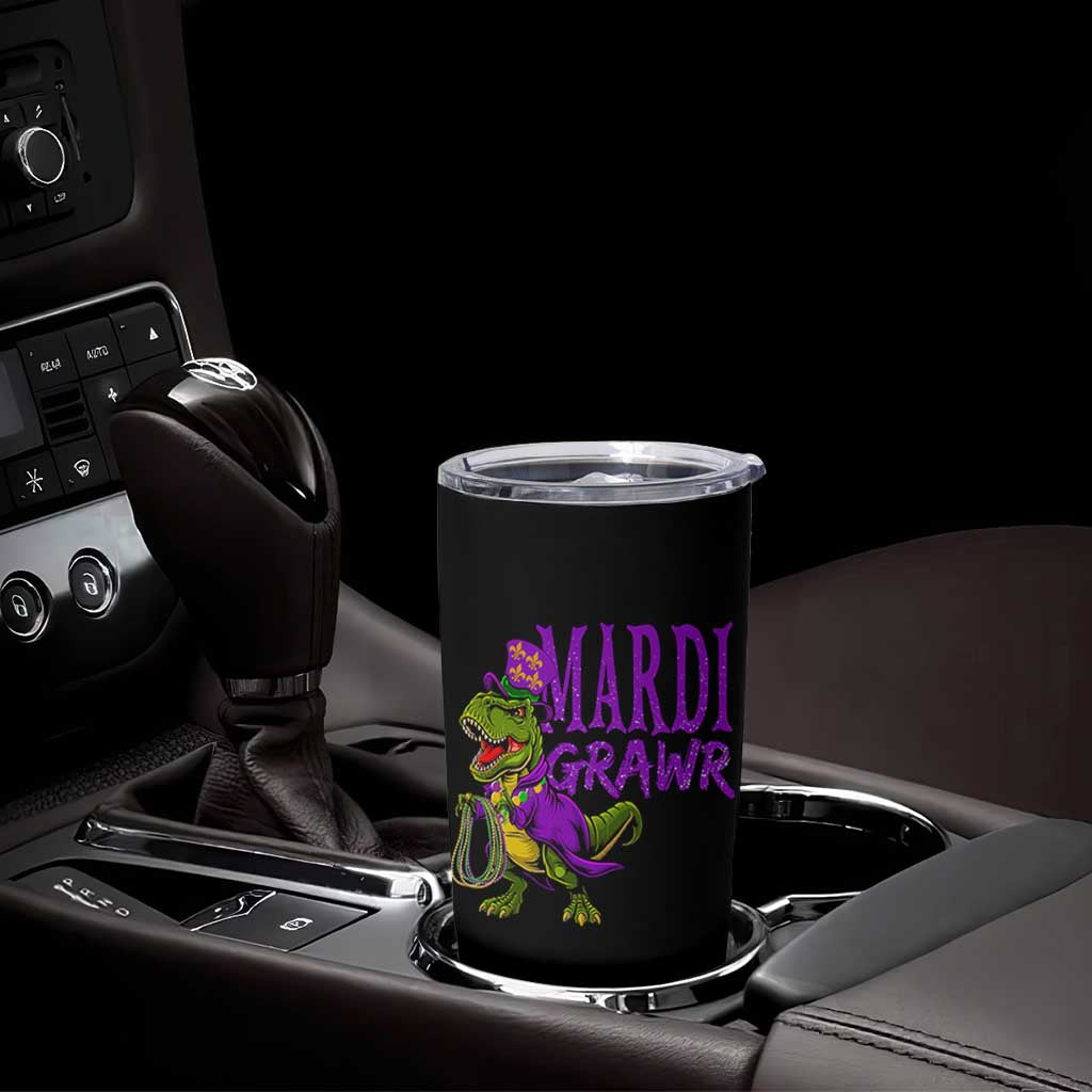 Dinosaur Mardi Gras Tumbler Cup Funny Meme New Orleans Party Custume Beads - Wonder Print Shop