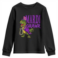 Dinosaur Mardi Gras Youth Sweatshirt Funny Meme New Orleans Party Custume Beads - Wonder Print Shop