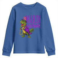 Dinosaur Mardi Gras Youth Sweatshirt Funny Meme New Orleans Party Custume Beads - Wonder Print Shop