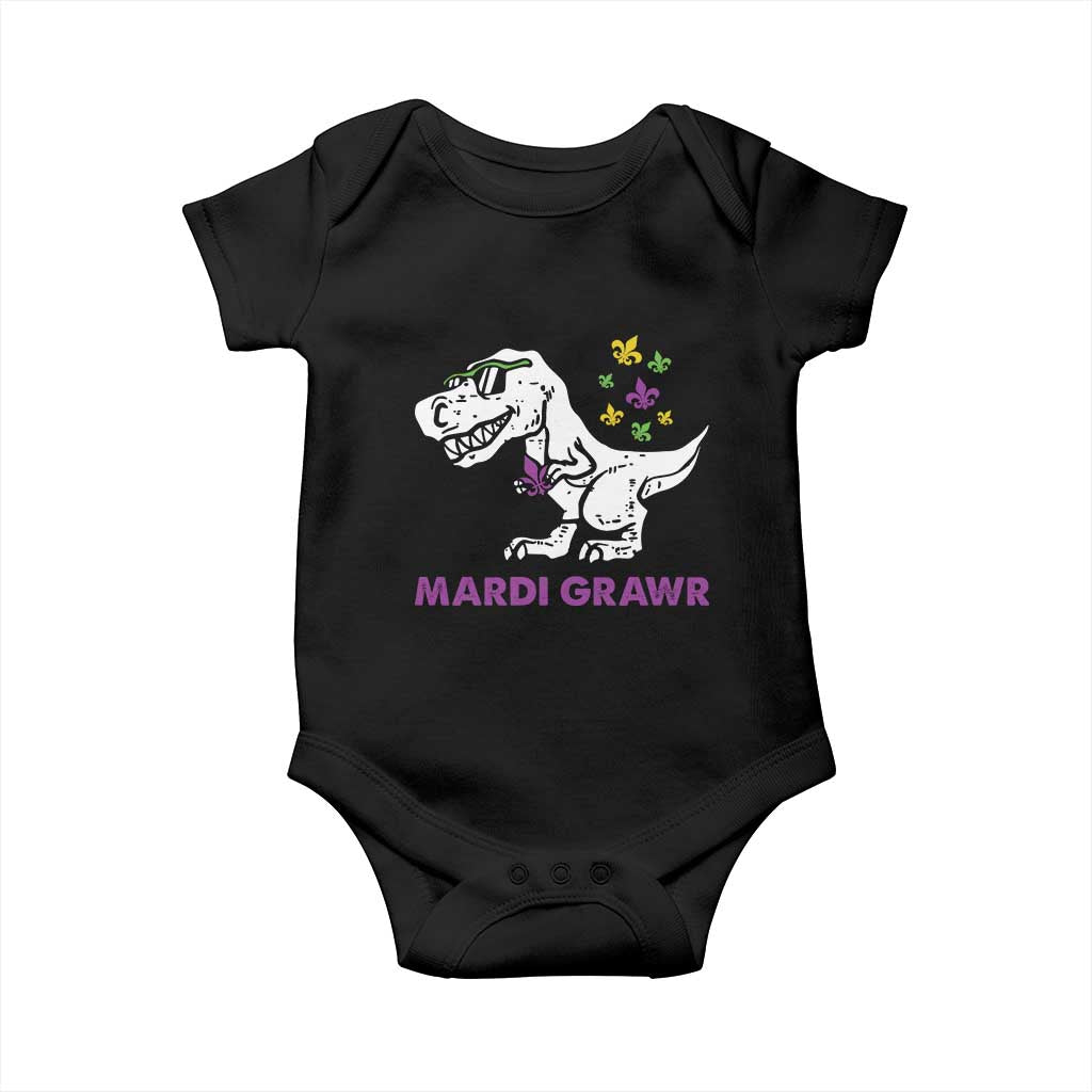 Mardi Gras Grawr Dinosaur Baby Onesie Fat Tuesday Kids