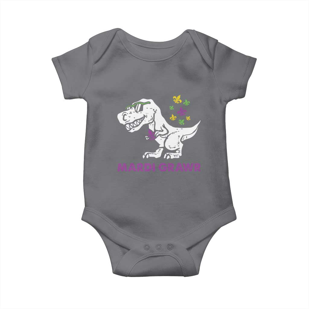 Mardi Gras Grawr Dinosaur Baby Onesie Fat Tuesday Kids