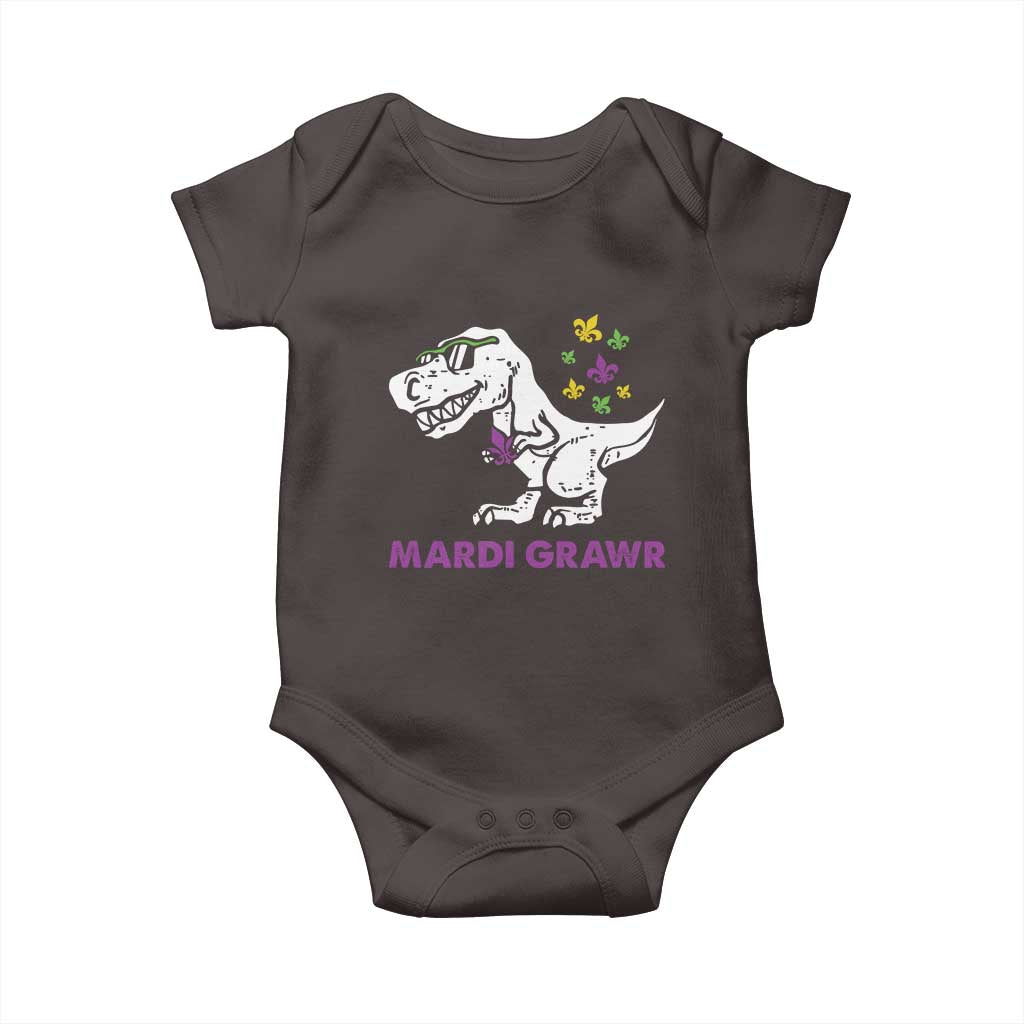 Mardi Gras Grawr Dinosaur Baby Onesie Fat Tuesday Kids