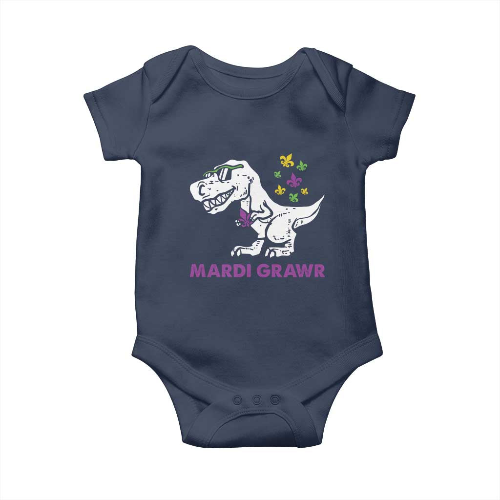 Mardi Gras Grawr Dinosaur Baby Onesie Fat Tuesday Kids