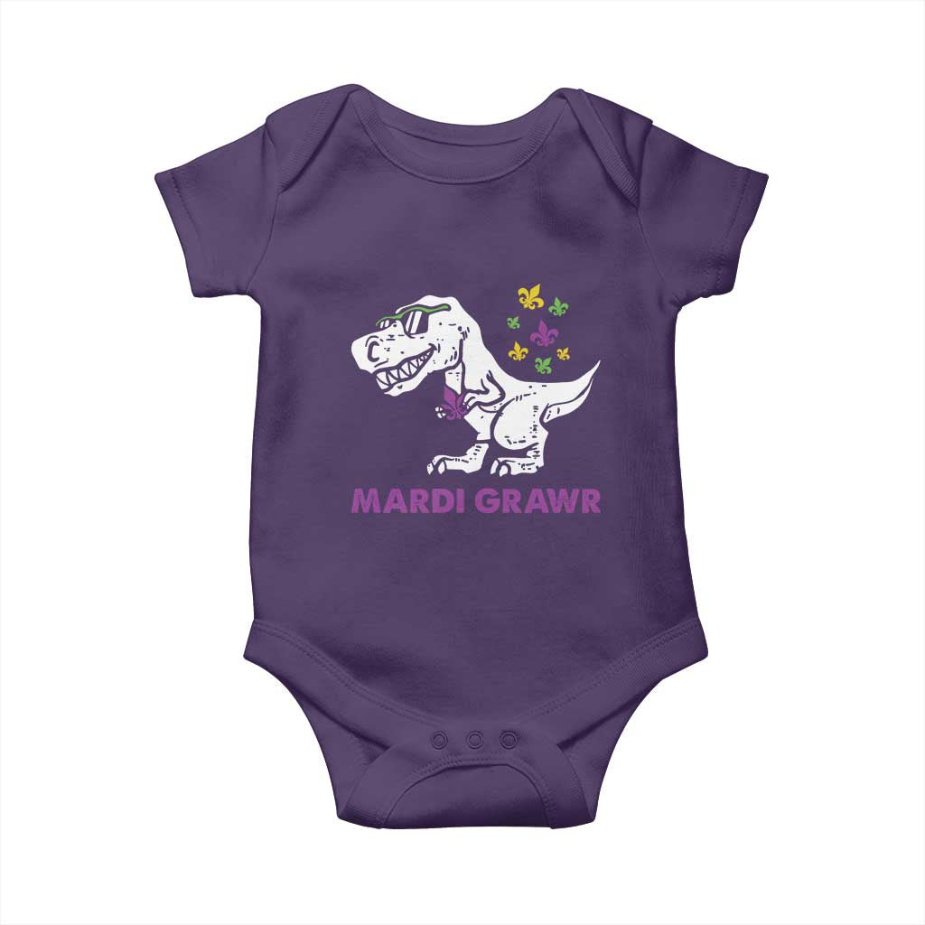 Mardi Gras Grawr Dinosaur Baby Onesie Fat Tuesday Kids