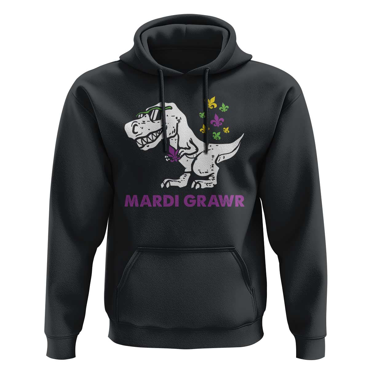 Mardi Gras Grawr Dinosaur Hoodie Fat Tuesday Kids