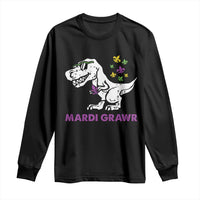 Mardi Gras Grawr Dinosaur Long Sleeve Shirt Fat Tuesday Kids
