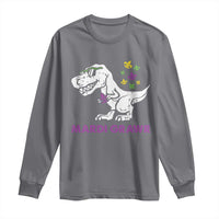Mardi Gras Grawr Dinosaur Long Sleeve Shirt Fat Tuesday Kids