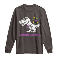 Mardi Gras Grawr Dinosaur Long Sleeve Shirt Fat Tuesday Kids