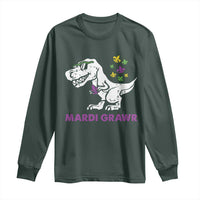 Mardi Gras Grawr Dinosaur Long Sleeve Shirt Fat Tuesday Kids
