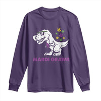 Mardi Gras Grawr Dinosaur Long Sleeve Shirt Fat Tuesday Kids