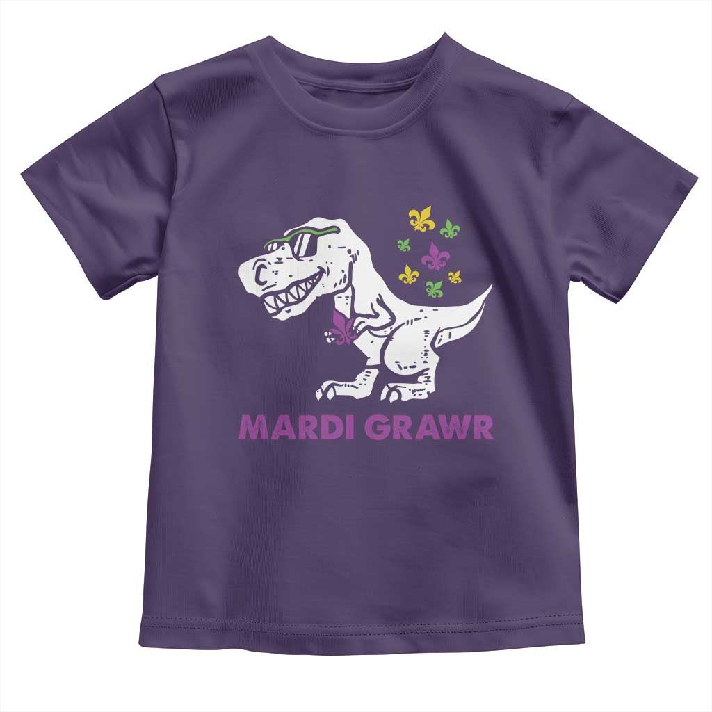 Mardi Gras Grawr Dinosaur Toddler T Shirt Fat Tuesday Kids
