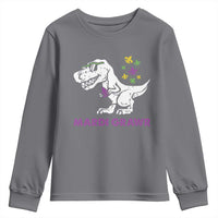 Mardi Gras Grawr Dinosaur Youth Sweatshirt Fat Tuesday Kids