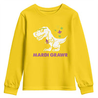 Mardi Gras Grawr Dinosaur Youth Sweatshirt Fat Tuesday Kids