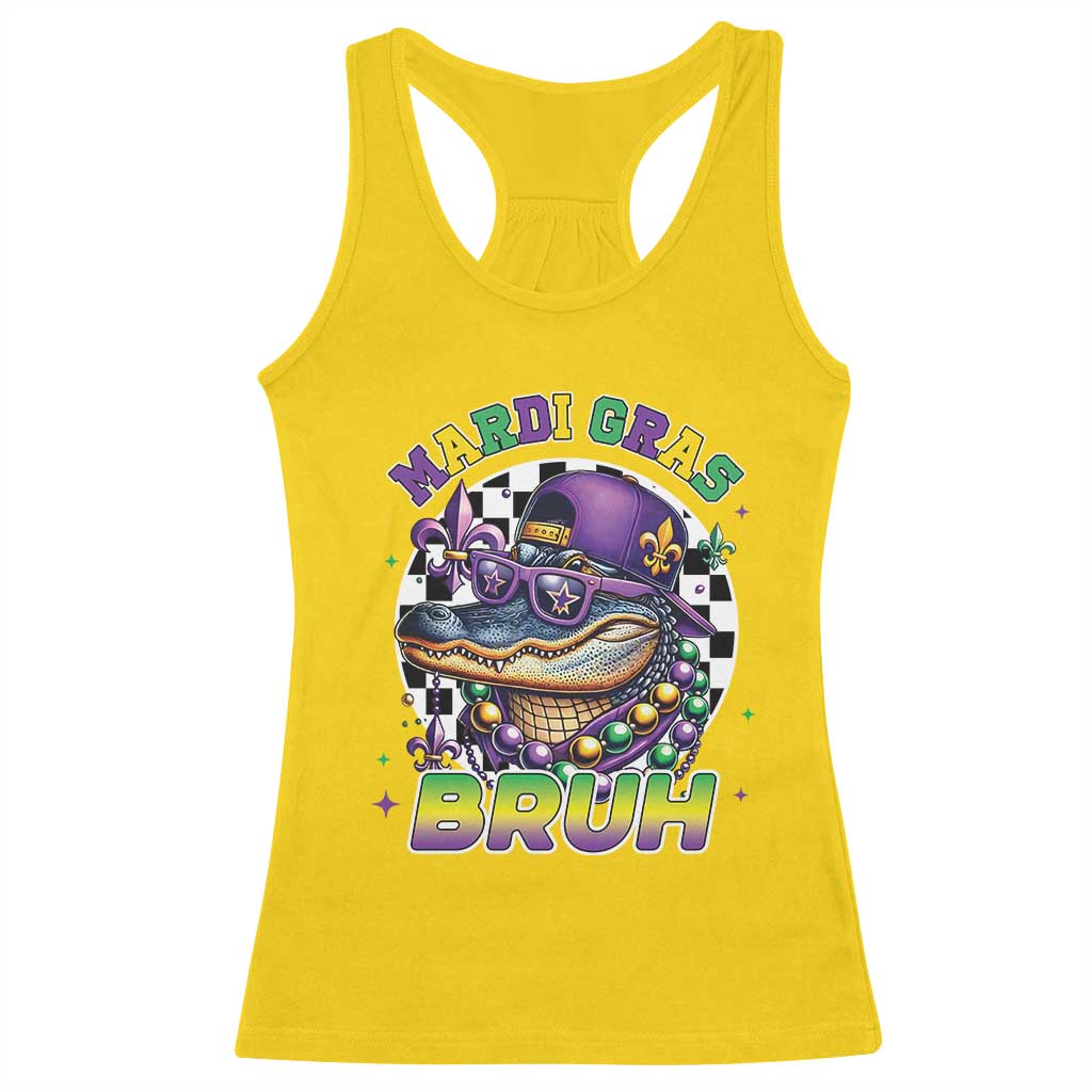 Bruh Mardi Gras Crocodile Racerback Tank Top Alligator Costume Teens Boys Kids