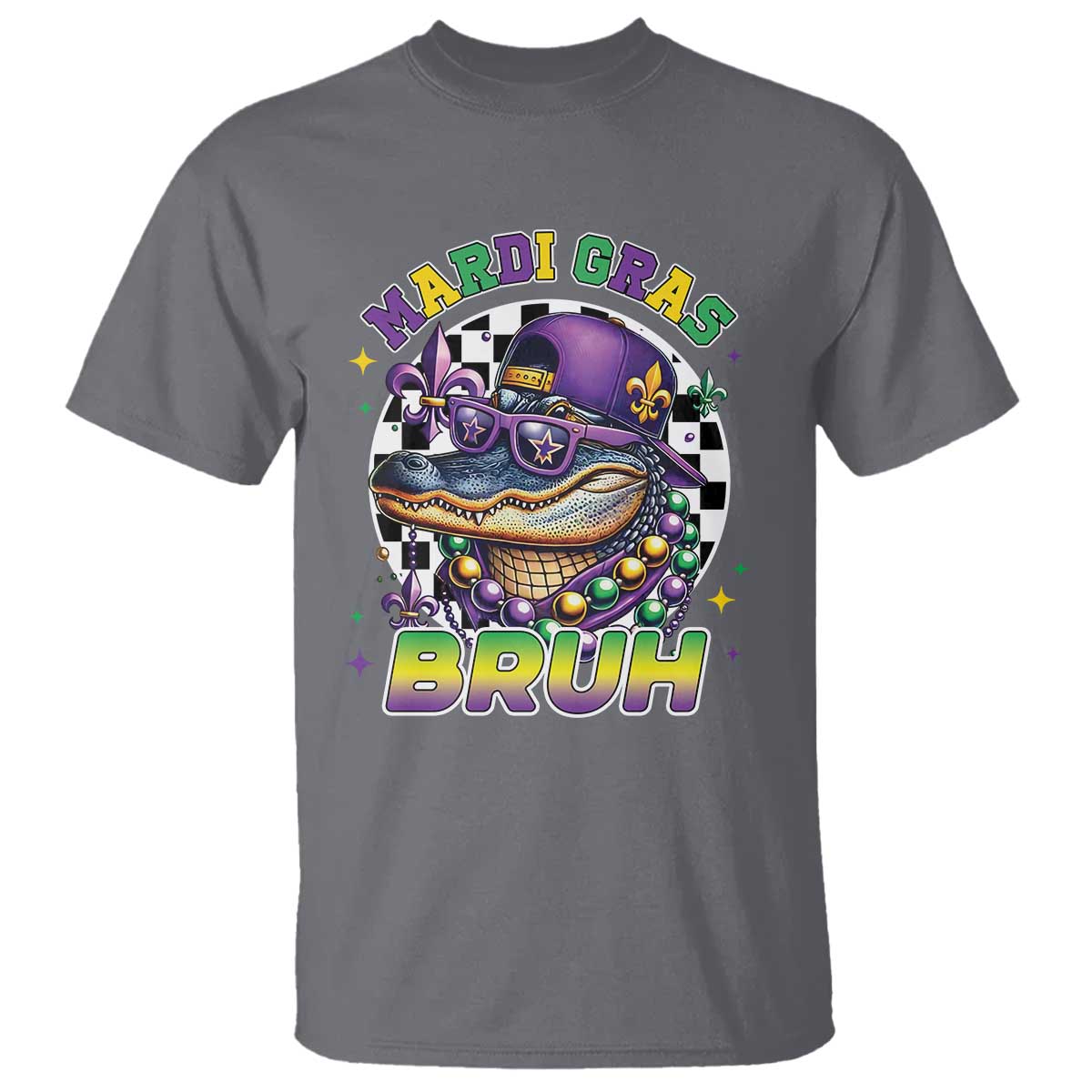 Bruh Mardi Gras Crocodile T Shirt Alligator Costume Teens Boys Kids