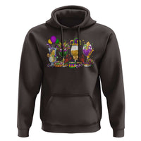 Mardi Gras Drinking Party Hoodie Fat Tuesday Wine Beads Carnival