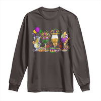 Mardi Gras Drinking Party Long Sleeve Shirt Fat Tuesday Wine Beads Carnival