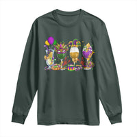 Mardi Gras Drinking Party Long Sleeve Shirt Fat Tuesday Wine Beads Carnival