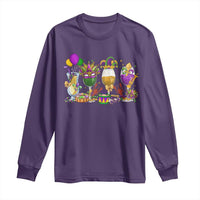 Mardi Gras Drinking Party Long Sleeve Shirt Fat Tuesday Wine Beads Carnival