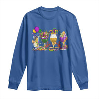 Mardi Gras Drinking Party Long Sleeve Shirt Fat Tuesday Wine Beads Carnival