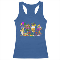 Mardi Gras Drinking Party Racerback Tank Top Fat Tuesday Wine Beads Carnival